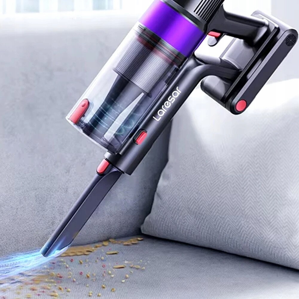 Aspirator vertical 2 in 1 Laresar Elite 8, 450W, 38 kPa, filtrare HEPA, LED, 1,5L, 2500 mAh