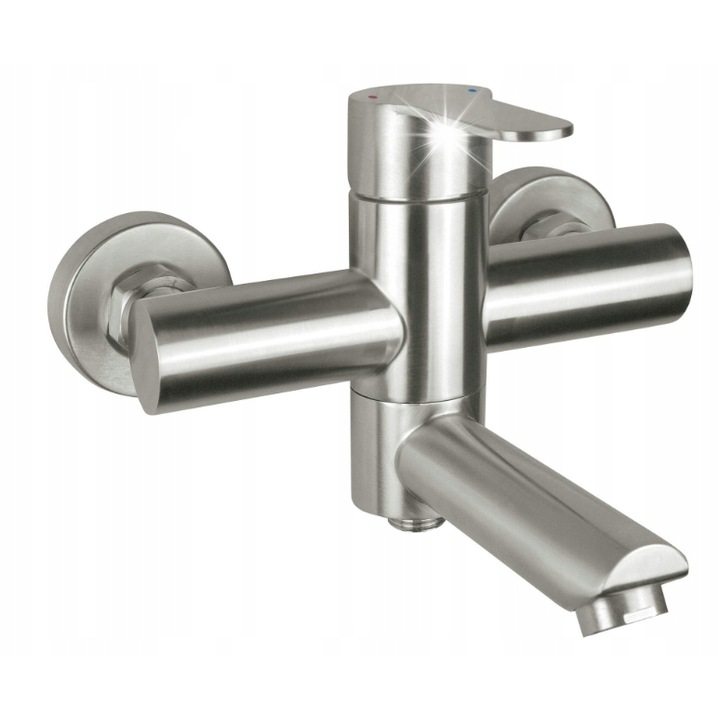 Deante LUPO fali csaptelep, rozsdamentes acél, összecsukható kifolyóval, levegőztetővel, 35 mm