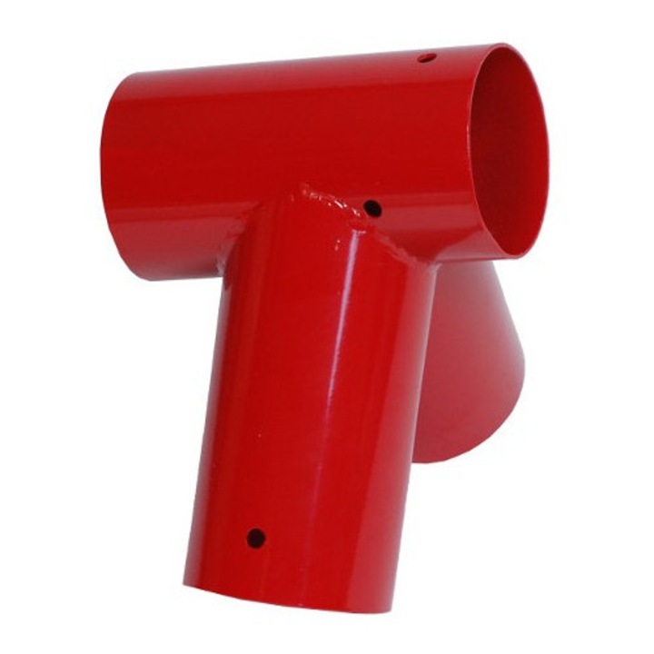 Conector Grinda Rotunda, Grindi, GHVO, Diametru 100 mm, Unghi 100 Grade, Fabricat Din Otel Vopsit In Camp Electrostatic, Rezistent La Intemperii Si Coroziune, Unghi Intre Picioare 60 Grade, Ideal Pentru Structuri De Joaca Si Balansoare, Rosu