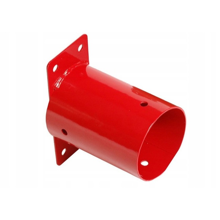 Conector grinda rotunda de perete, Grindi, diametru 100mm, otel vopsit, rosu