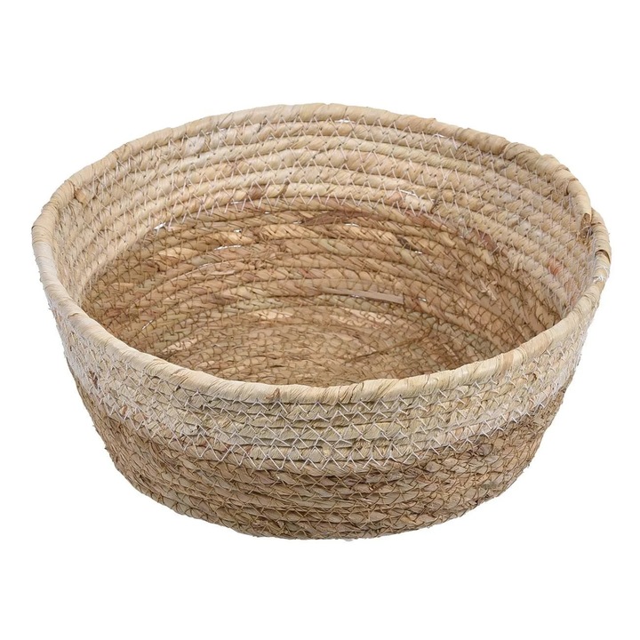 Cos Depozitare Rotund BAMI, 26x10.5cm, 100% Fibre de Porumb, Maro si Bej