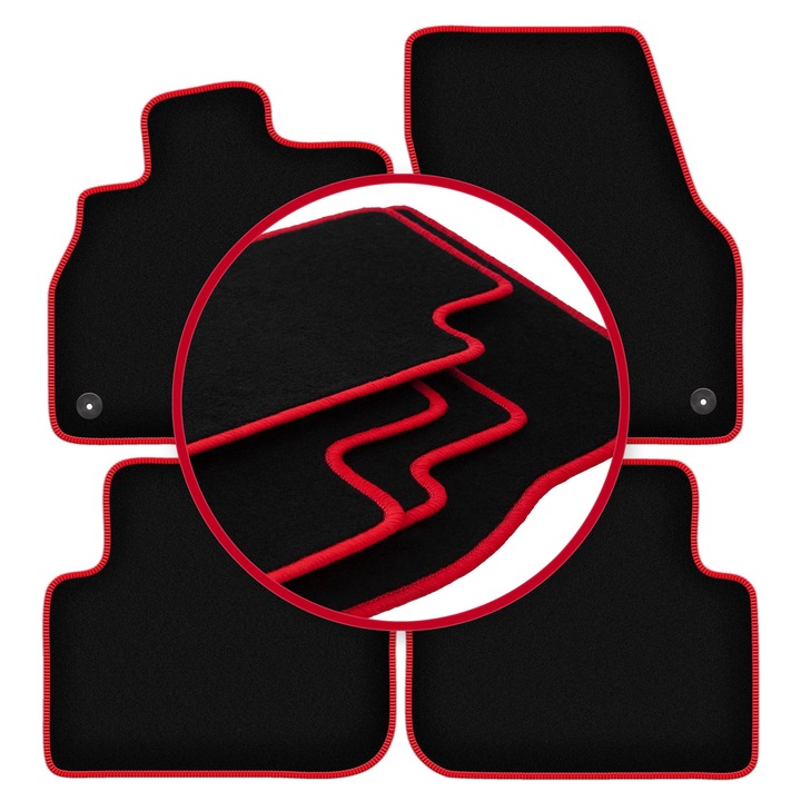 Covorase auto, Wielganizator, set, velur cu margine rosie, pentru Cupra Terramar SUV (2024-)