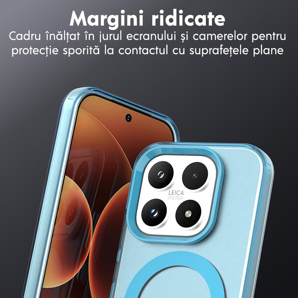 Husa pentru Xiaomi 17 DaDen® CandyCase MagSafe, Antisoc, Incarcare wireless, Butoane protejate, Albastru