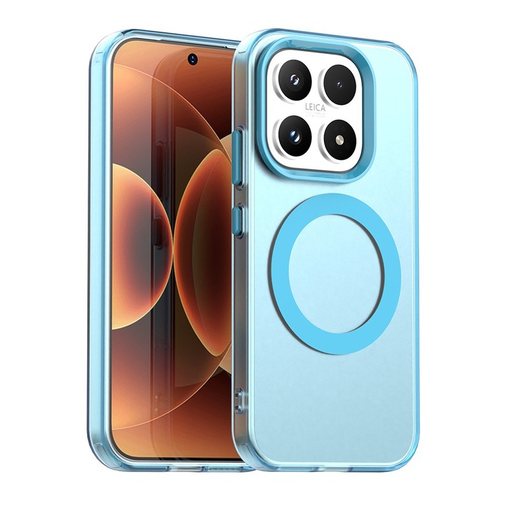 Husa pentru Xiaomi 17 DaDen® CandyCase MagSafe, Antisoc, Incarcare wireless, Butoane protejate, Albastru