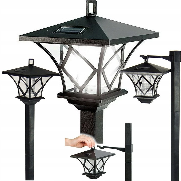 Lampa solara LED Interlook, lanterna 150cm, montare suspendata sau pe suport