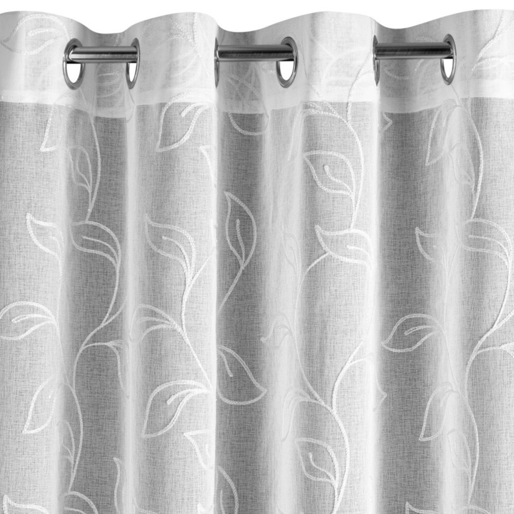 Фирана ANIRA, Eurofirany, 350x250см, бяла, с ботаническа бродерия