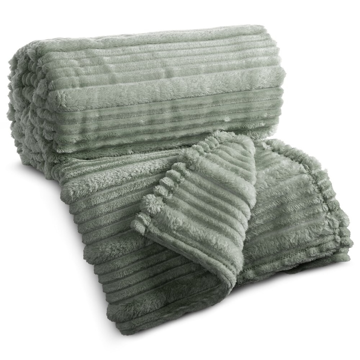 Patura flano 150x200 cm, Eurofirany, model 3D, verde salvie