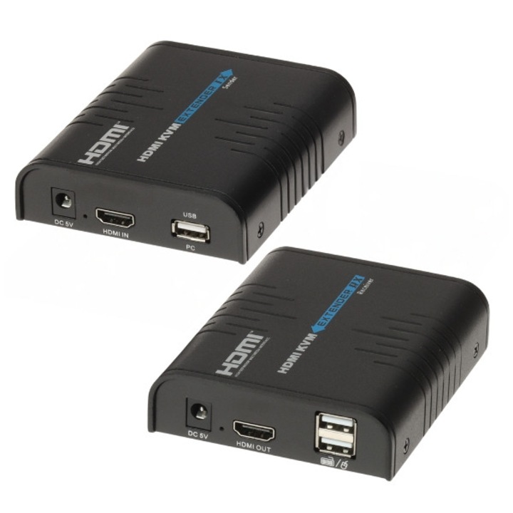 Extender HDMI+USB, 100m, pentru cablu UTP cat. 5e/6