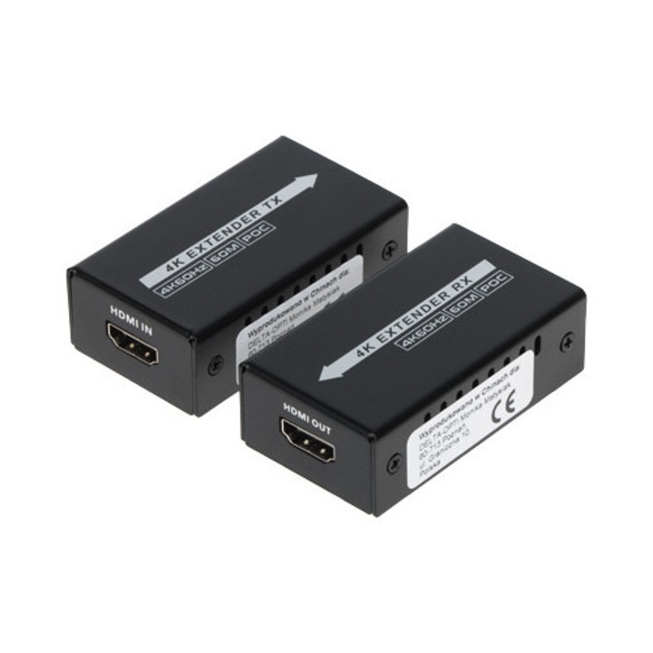 Extender HDMI 4K, 60m, 2.0, HDCP 2.2, pentru cablu UTP