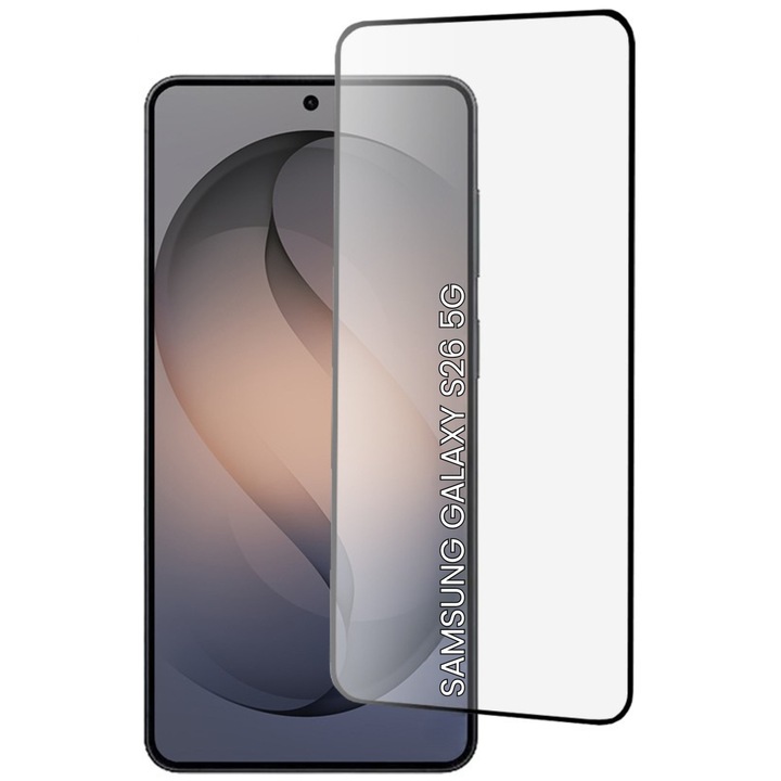 Folie de protectie pentru Samsung Galaxy S26 Comari® NeoGlass, sticla securizata 9H, Full Glue, claritate HD, rezistenta la zgarieturi, margini negre, transparent