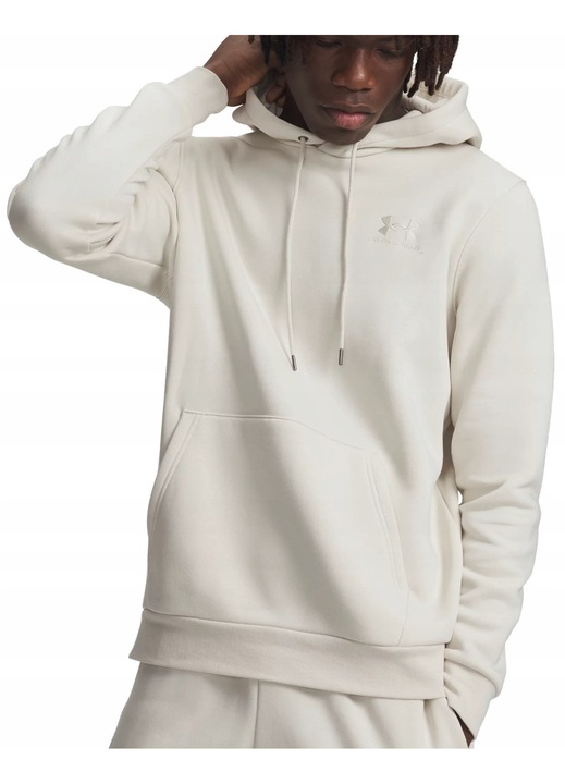 Hanorac sport bej pentru barbati Under Armour SWEATSHIRT 1373880-110 cu gluga, Bej