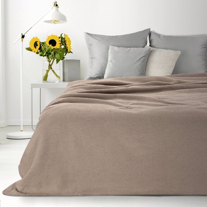 LINDA takaró, Eurofirany, 200x220cm, bézs, gofri szerkezet