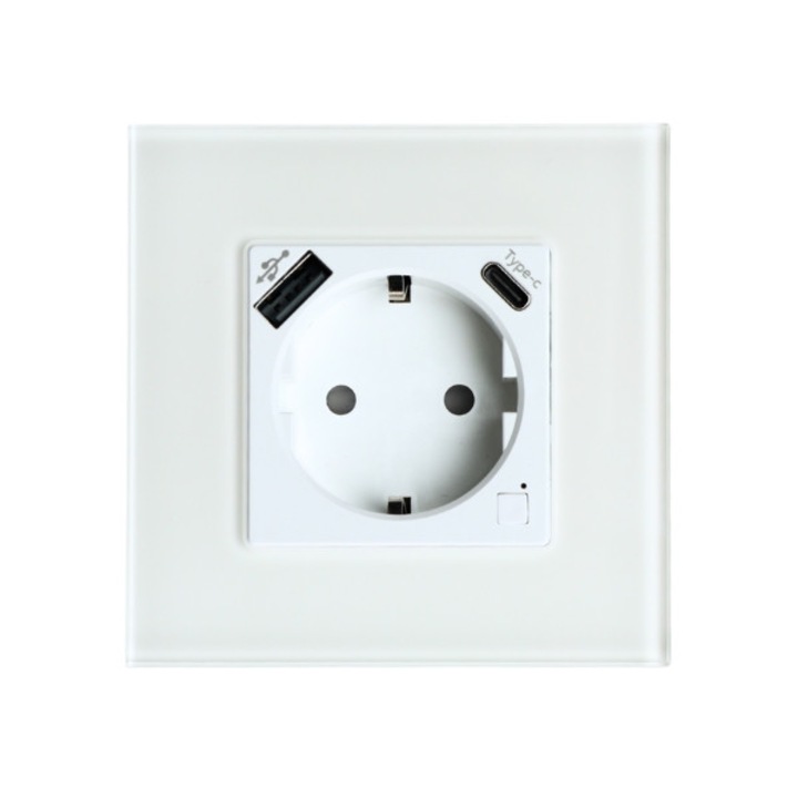 Priza inteligenta ATLO, Wi-Fi, 1 x USB-A, 1 x USB-C, 100-240 V, control vocal