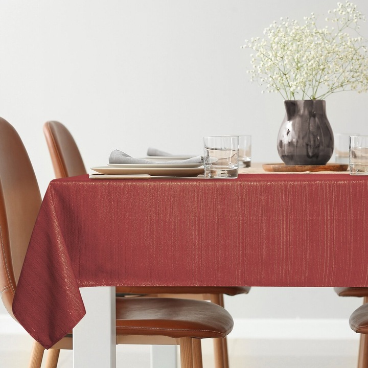 Obrus GLAMO set 140x220cm bordou cu stralucire aurie