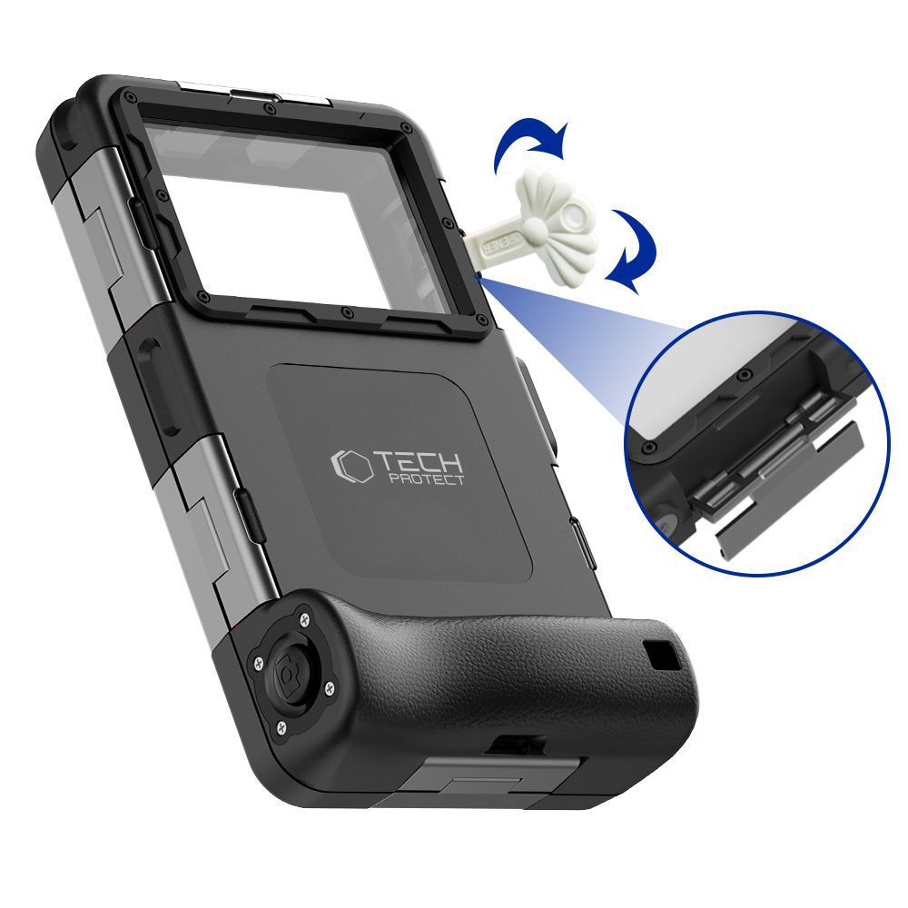 Husa waterproof universala TECH-PROTECT Diving Case pentru dispozitive 6.7 inch, IPX8, Negru