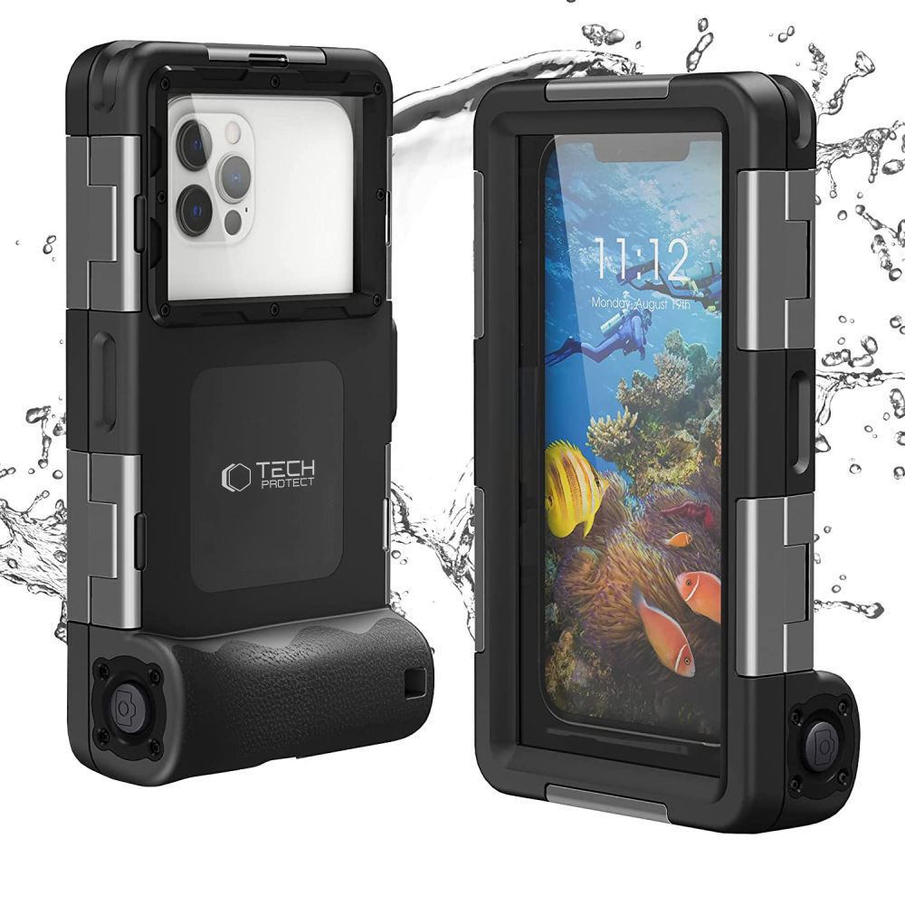 Husa waterproof universala TECH-PROTECT Diving Case pentru dispozitive 6.7 inch, IPX8, Negru