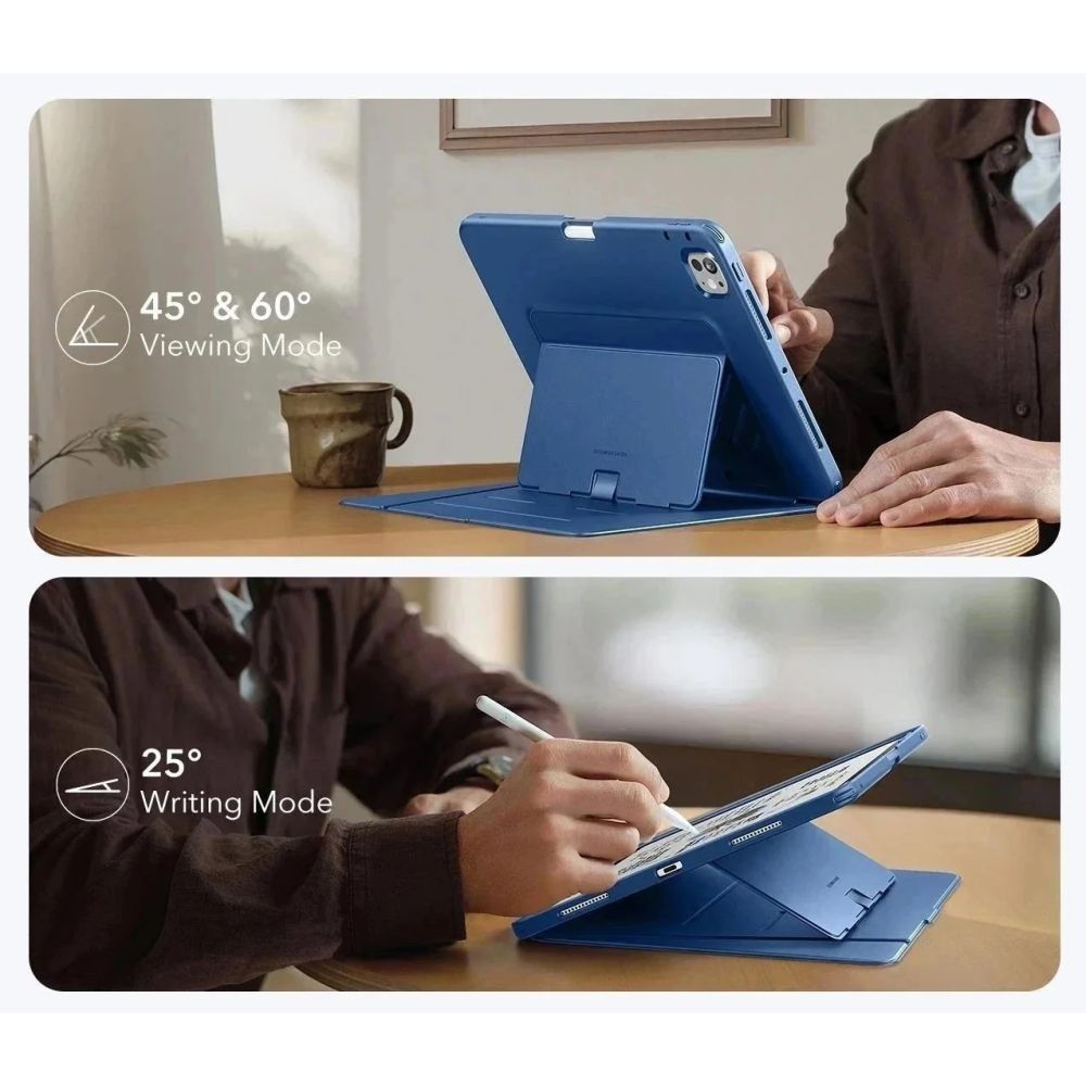 Husa tableta ESR Flip Hybrid, 13", pentru IPAD PRO 13” 7 / 8 / 2024-2025 ALBASTRU MARIN