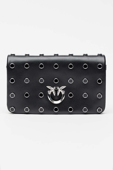 Pinko, Geanta plic de piele Click Soft, Negru