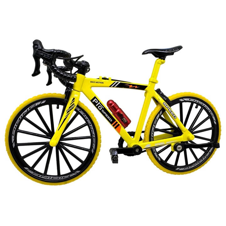 Sport fém kerékpár makett, mozgatható kerekekkel és pedálokkal, versenykerékpár modell