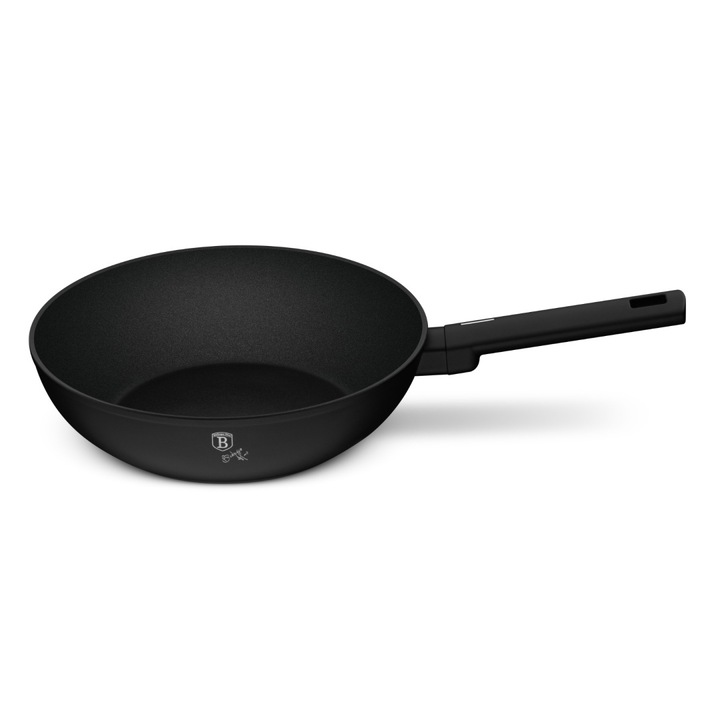 Berlinger Haus Matte Black 28cm Wok serpenyő, kovácsolt alumínium, matt fekete, 3,2L