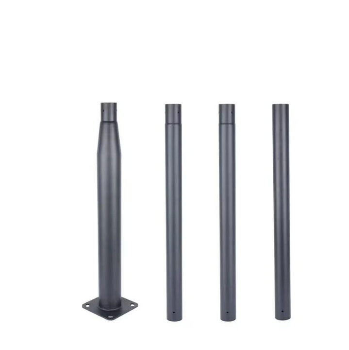Stalp Metalic Pentru Lampi Solare cu Flansa, 3M, Gri