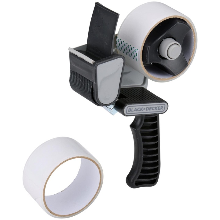 Set dispenser banda adeziva, Black+Decker, 2 role banda 48 mm x 15 m