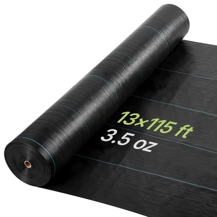 Folie anti-buruieni, Panza geotextila tesuta, Rulou 4 x 35, 1 m, Gramaj 99 g/m², Extra rezistenta, Acoperire sol si control buruieni, Negru