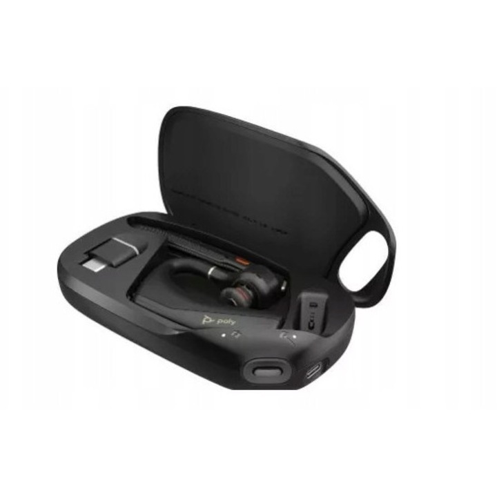Слушалки mono Poly Voyager Legend 50 UC, намаляване на шума, Bluetooth, черни, пълен комплект
