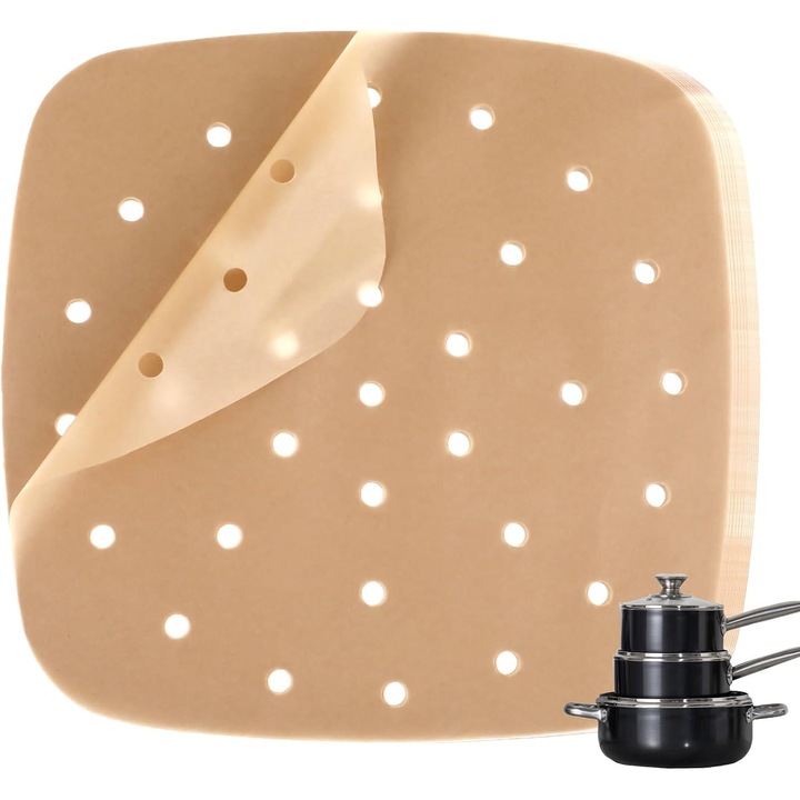 Set de 100 foi de hartie pentru friteuza cu aer