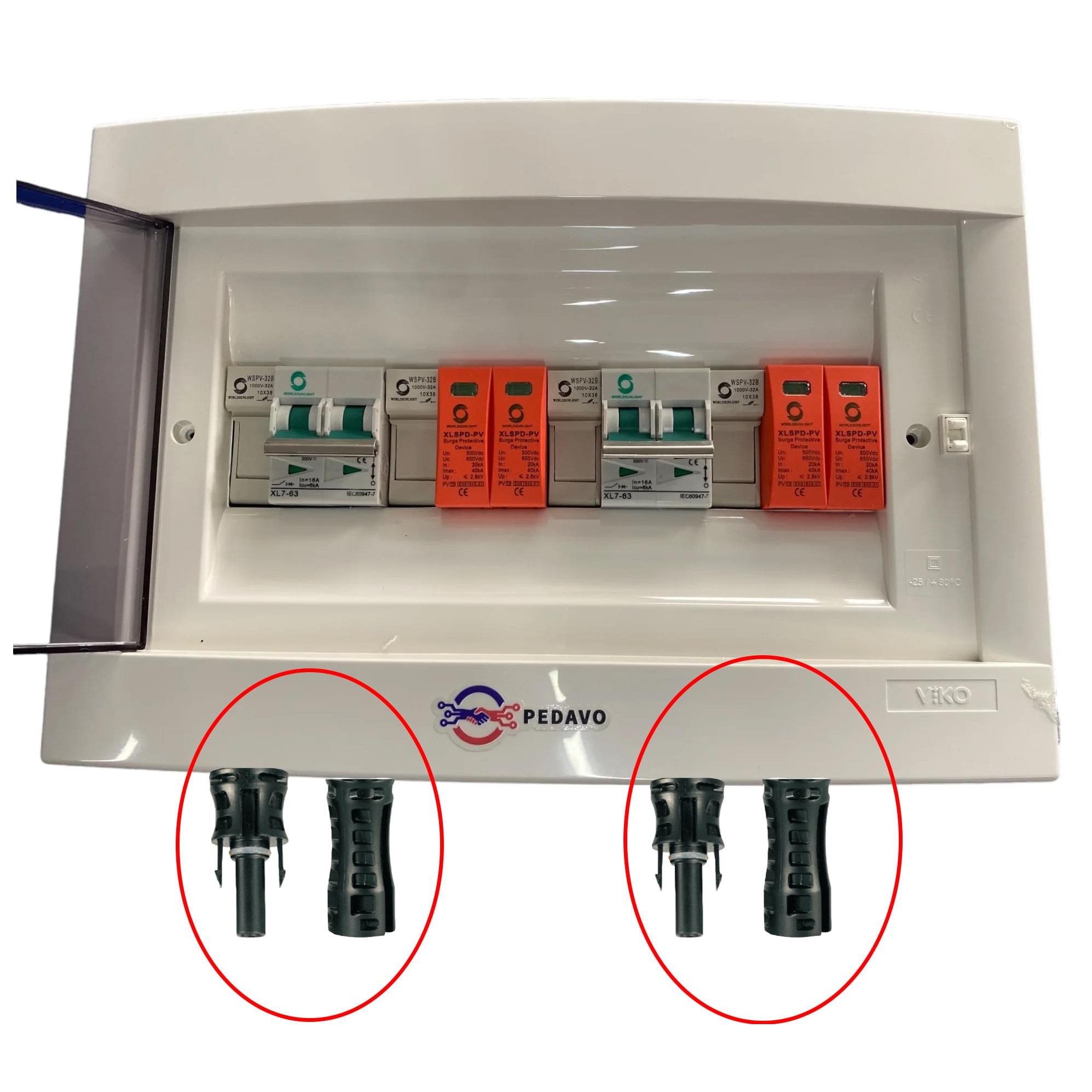 Set 4 conectori MC4 panel-mount EVO2 1500V 30A, trecere prin panou, 2.5 ...