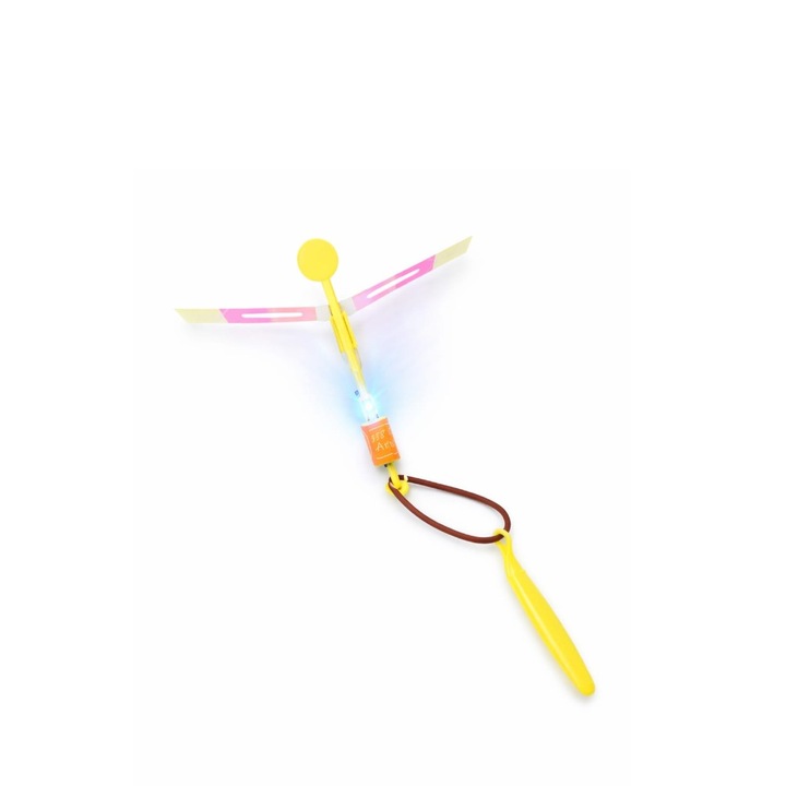 Elicopter zburător Sky Spinner cu LED, set 5 buc, galben, 5 ani, 8m