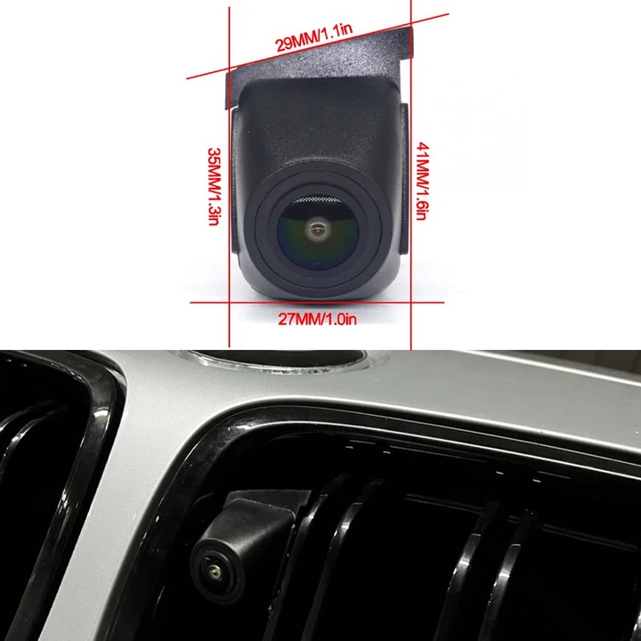 Camera de parcare fata, 720x480, unghi 170°, rezistenta la apa, pentru ...