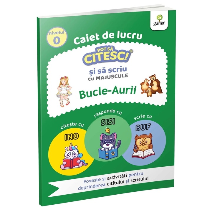 Carte educativa pentru copii, Scriere si Citire cu Majuscule, Fata babei si fata mosneagului