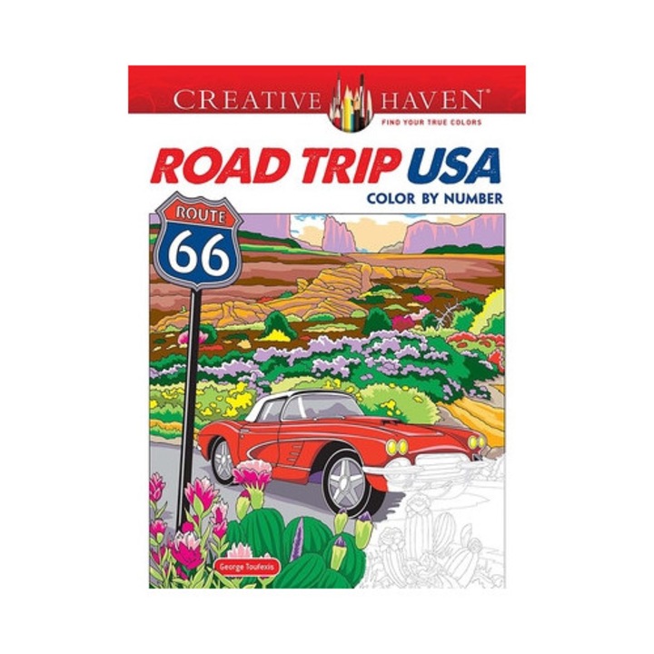 Creative Haven Road Trip Usa Color By Number - George Toufexis
