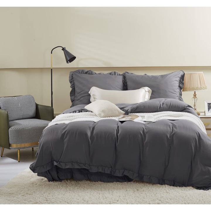 Spod Igly i Nitki Ruffy ágynemű, 140x200cm, 1 párnahuzat 70x80cm, fodros