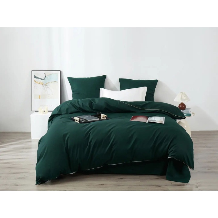 Ágynemű, Spod Igly i Nitki, Queen Premium, butelka verde, 140x200cm, 1x 70x80cm
