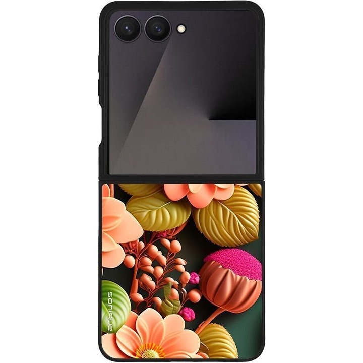 Husa telefon Sonique 3D Flower Series, design 3D, silicon, antisoc, somon, pentru Samsung Galaxy Z Flip 7