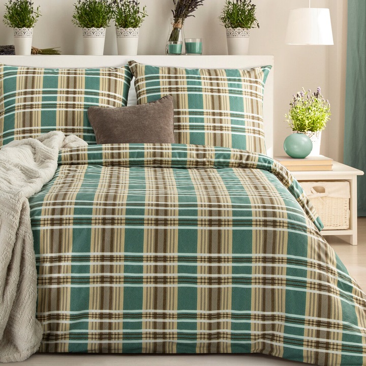 Ágyneműhuzat garnitúra Eurofirany 160x200cm, pamutszatén, többszínű, cipzáras