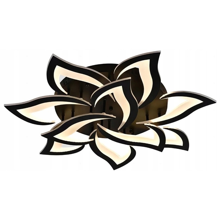 LED mennyezeti lámpa, 100W, Amper, 76x76 cm, fekete, távirányítóval