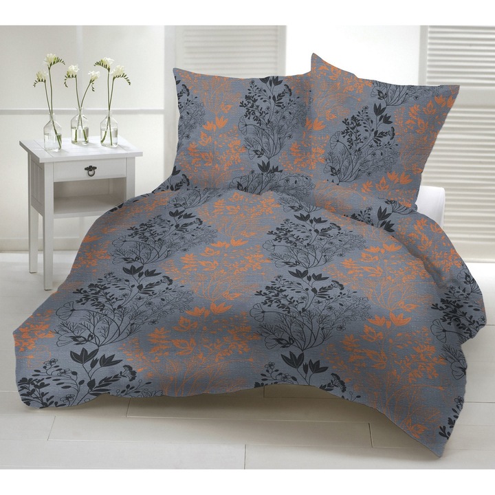 Lenjerie de pat Fan, 200x220cm, 2 poshese 70x80cm, multicolor, 100% bumbac