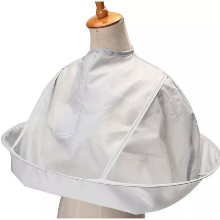 Peleryna pentru tuns Decortrend, colier reglabil, argintie, 60x23cm, set