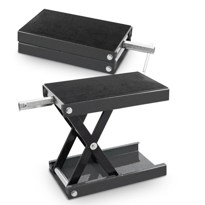 Elevator scissor pentru motociclete Bituxx, 450 kg, 8,5-34 cm, 46x28x10 cm, grafit