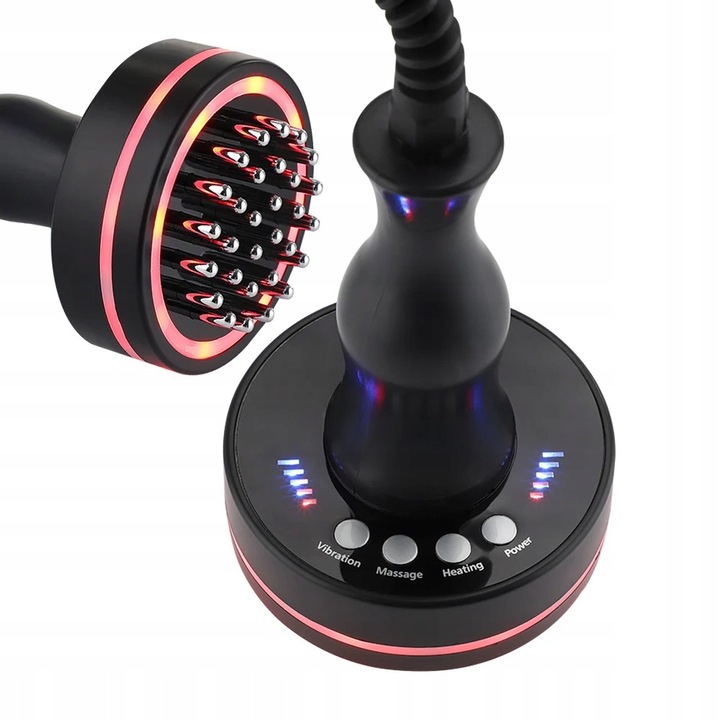 Aparat de masaj EMS, 5 niveluri intensitate, compresie calda, vibratie, set complet, negru