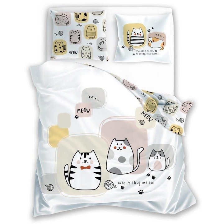 2 részes ágyneműhuzat, FARO, pamut, 160x200cm, 70x80cm, cipzár, többszínű