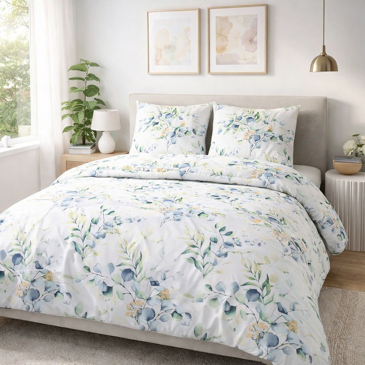 Ágynemű garnitúra, Darymex, 100% pamut, 180x200cm, 2 párna 70x80cm, többszínű