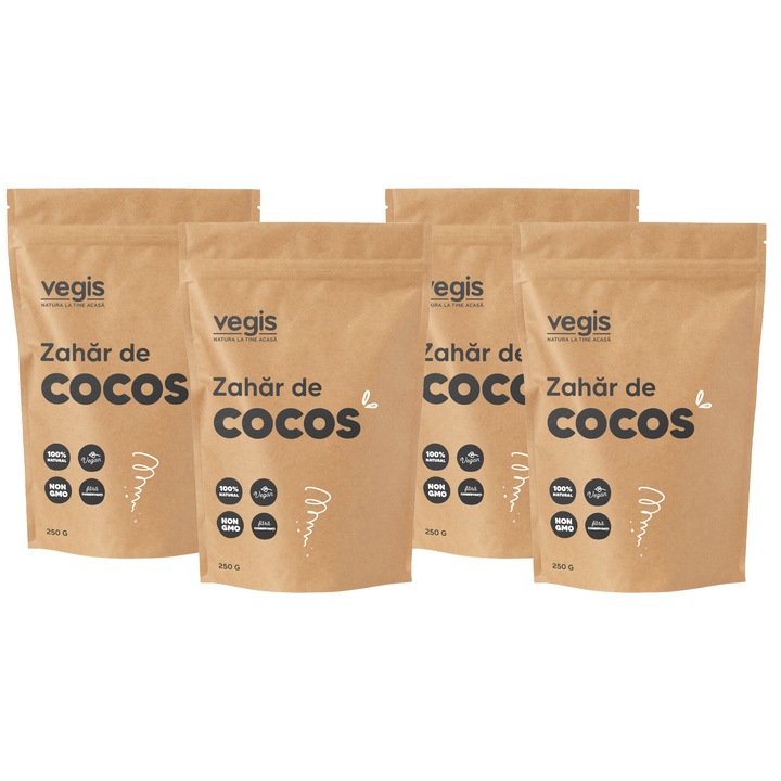 Pachet Zahar de Cocos 1kg (4 x 250g) VEGIS