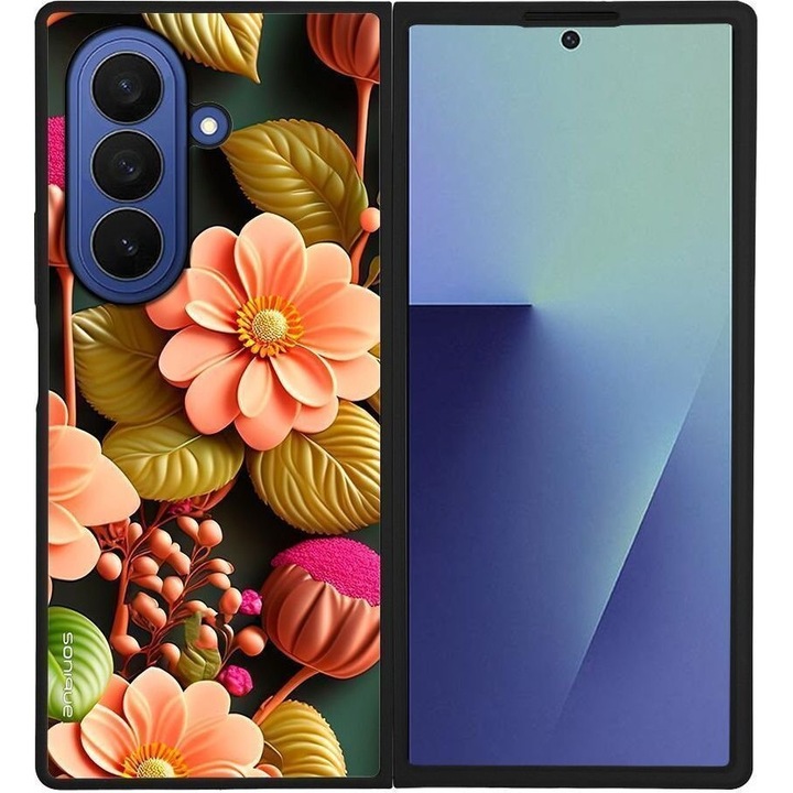 Husa telefon Sonique 3D Flower Series, design 3D, silicon, antisoc, somon, pentru Samsung Galaxy Z Fold 7