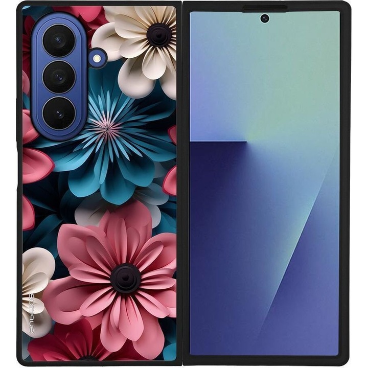 Husa telefon Sonique 3D Flower Series, roz, pentru Samsung Galaxy Z Fold 7, silicon, antisoc
