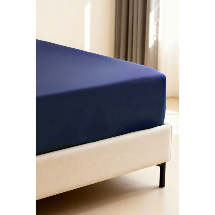 Cearceaf de pat din bambus cu guma, Spod Igly i Nitki, 120x200cm, granat, 100% fibra bambusica