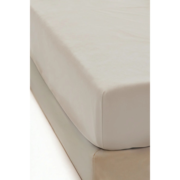 Cearceaf polar cu elastic Spod Igly i Nitki, 140x200cm, 100% microfibra, 180 GSM, bej